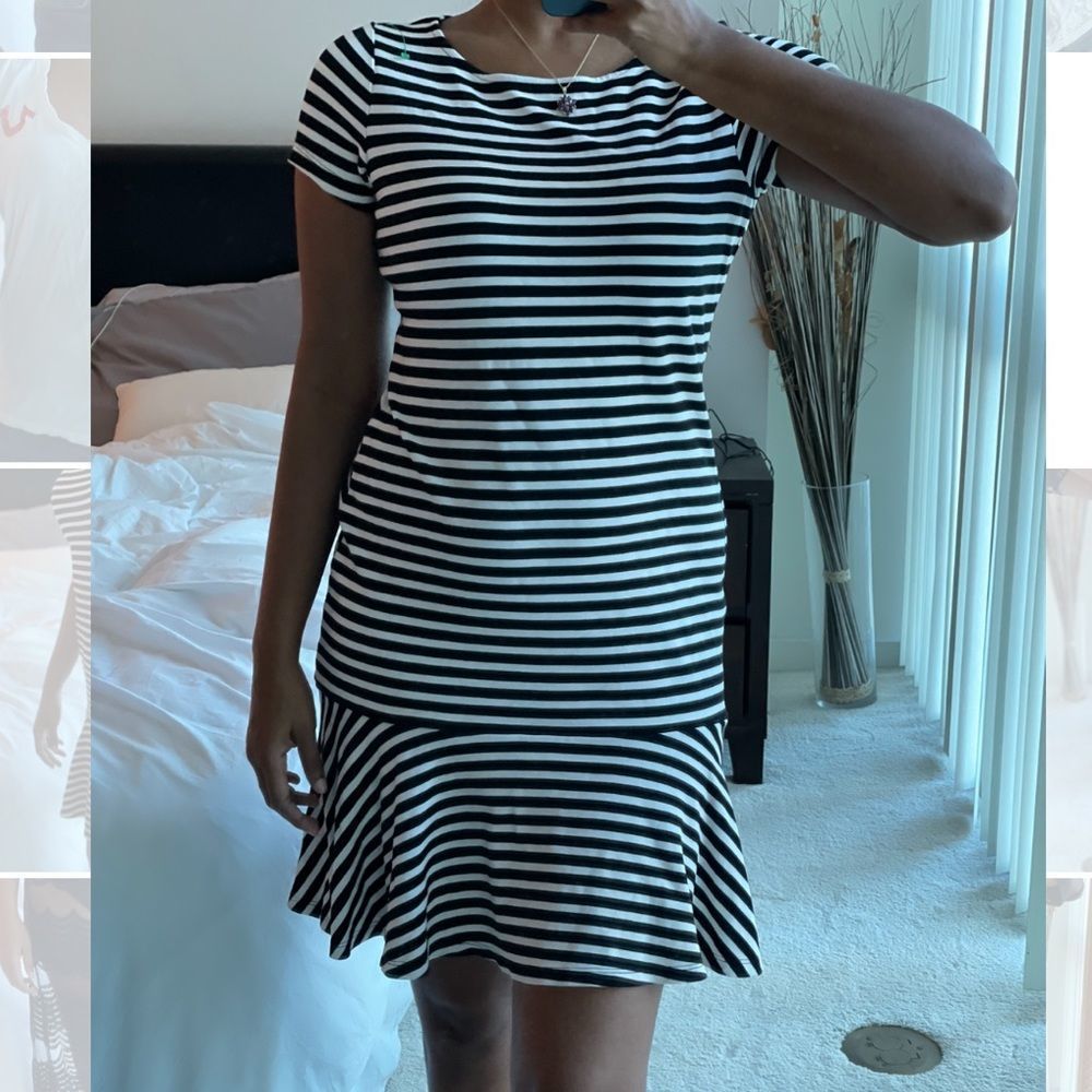 Ralph Lauren Sz PM petite medium striped flounce dress - Picture 11 of 11